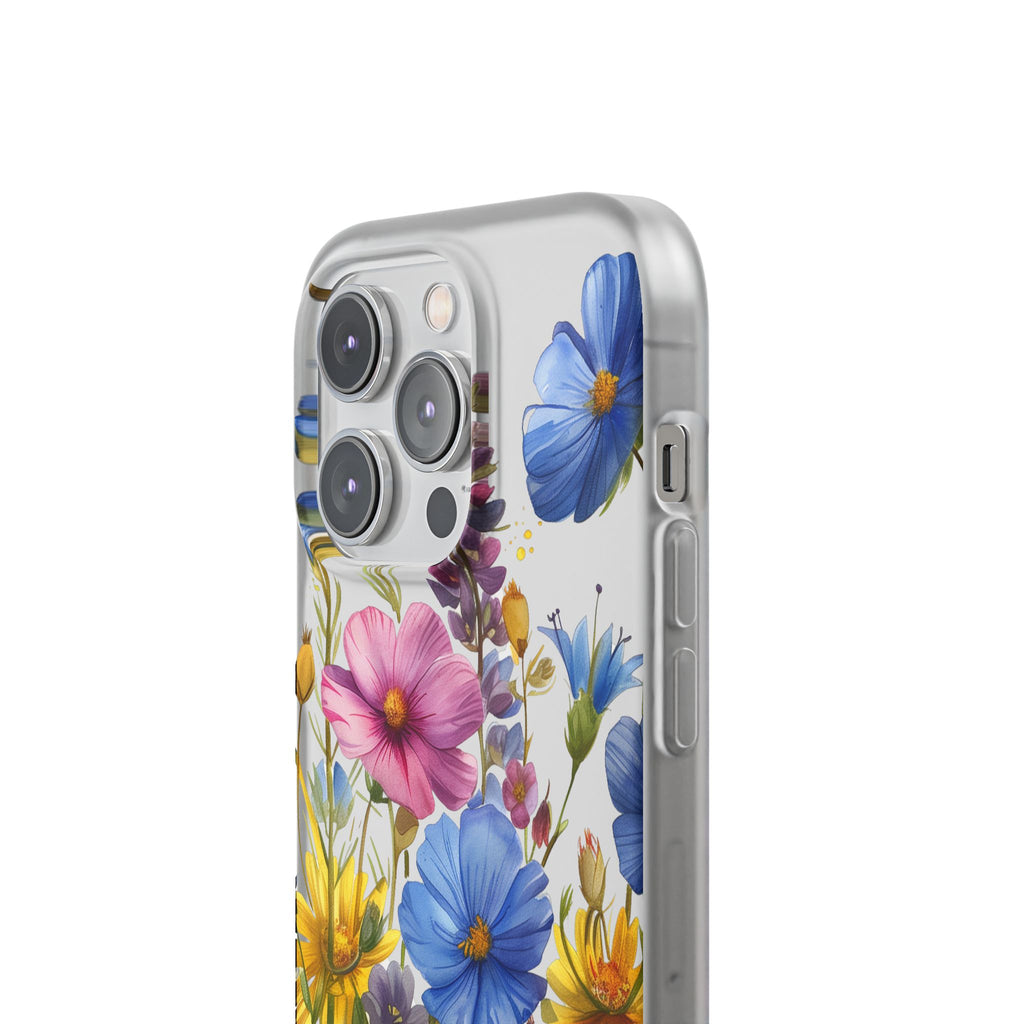 Floral Phone Case: Slim Matte TPU Cover, Wildflower Garden