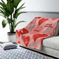 Romantic Valentine's Day Fleece Blanket: Cozy Heart & Cupid Design Throw for Love Season