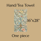 William Morris Dragonfly Hand Towel: Blue, Gold Wings Pink, Cream Flowers Elegant Nature Design