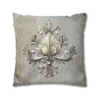 Rococo Acanthus Leaf Pillowcase, Elegant Beige Cream & Gray Classical European Art Inspired