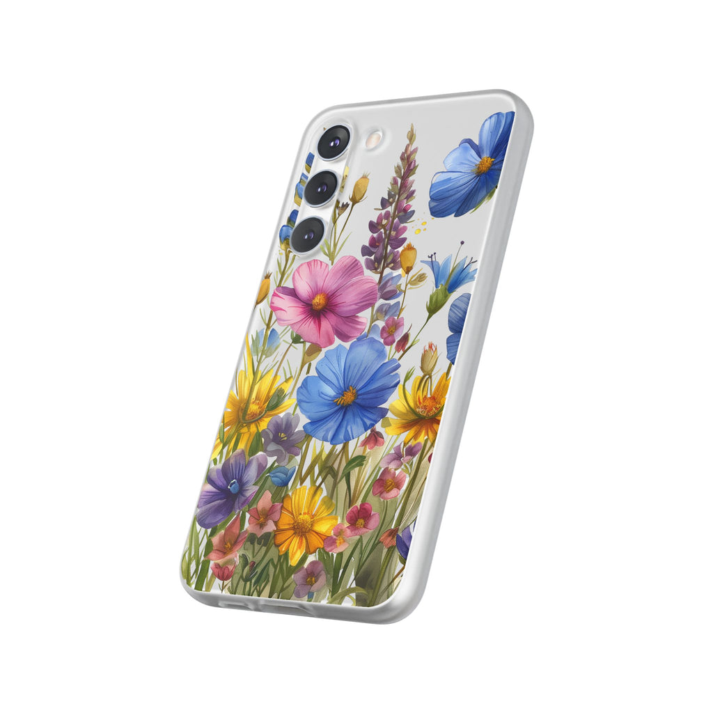 Floral Phone Case: Slim Matte TPU Cover, Wildflower Garden