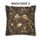 Fall Leaves Pattern Pillow Cover: Vintage Botanical Accent Cushion in Rust, Blue, and Cream