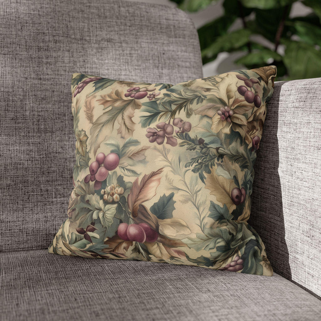 William Morris Christmas Pillow Cover: Holly Berry Arts & Crafts Style