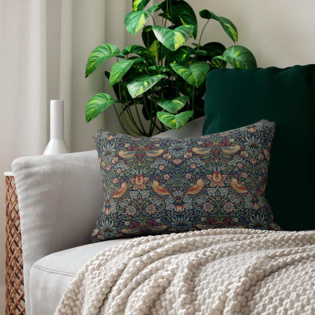 Strawberry Thief Heritage Lumbar Pillow: William Morris Classic Reimagined