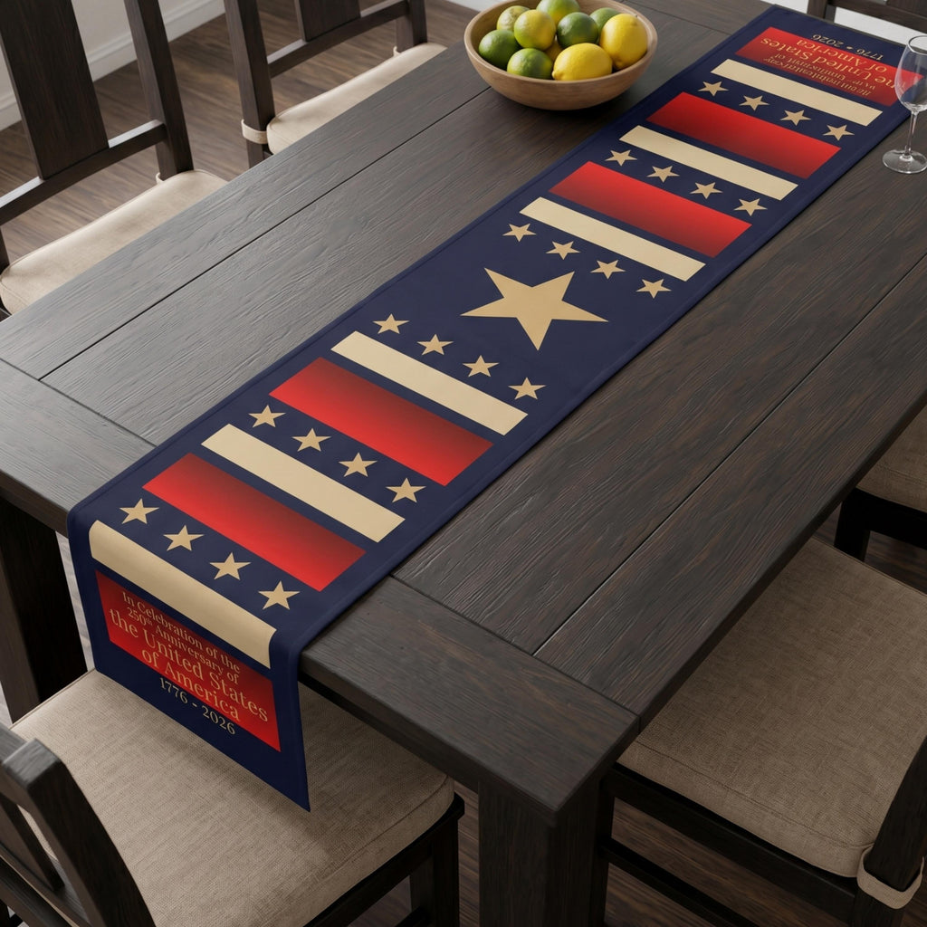 Patriotic Table Runner: Celebrating the U.S. 250th Anniversary