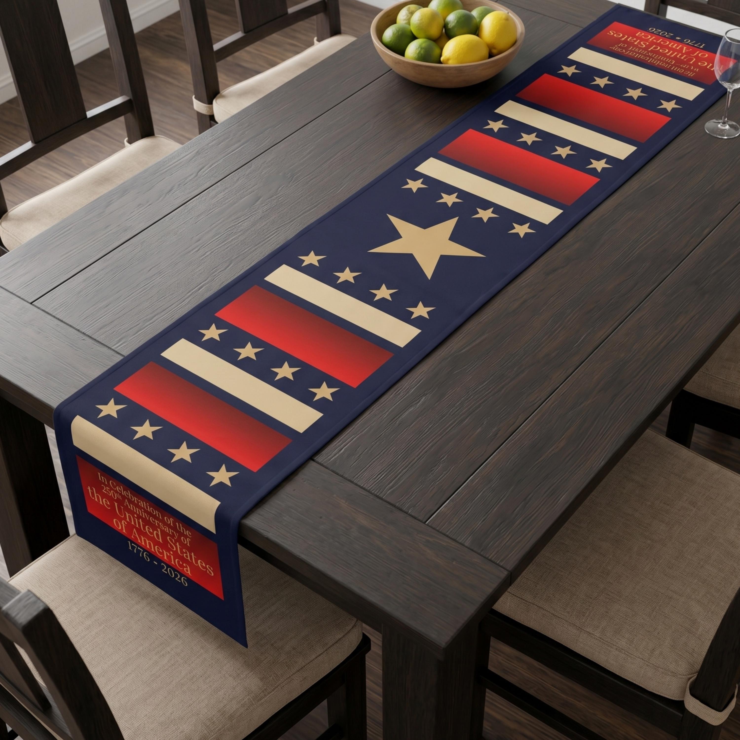 Patriotic Table Runner: Celebrating the U.S. 250th Anniversary
