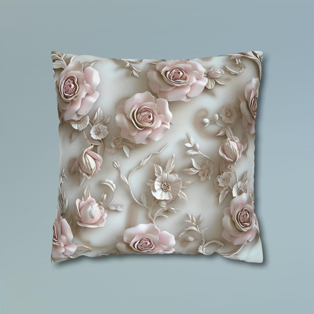 Romantic Soft Pink Roses Cushion Cover: Floral Elegance for Feminine Decor