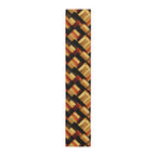 Abstract Geometric Table Runner | Warm Earthy Modern Rectangles