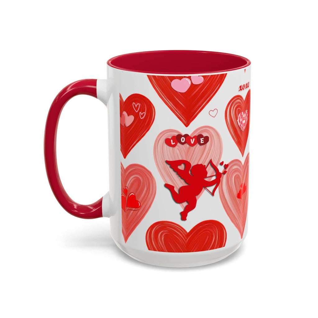 Romantic Valentine's Heart Mug: Cupid's Arrow Love Note Gift for Coffee & Tea Lovers (11oz/15oz)