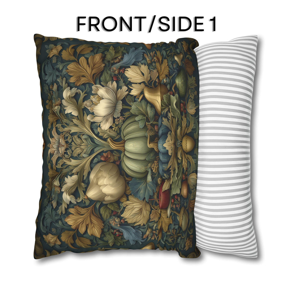 William Morris Pillow Cover Fall Harvest Tapestry Style Pumpkin Botanical Autumn Decor Euro Sizes