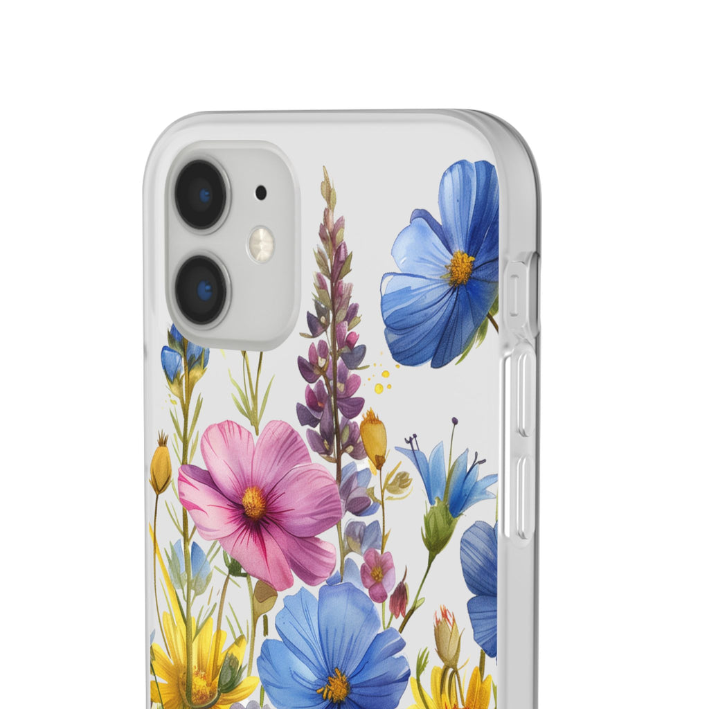 Floral Phone Case: Slim Matte TPU Cover, Wildflower Garden
