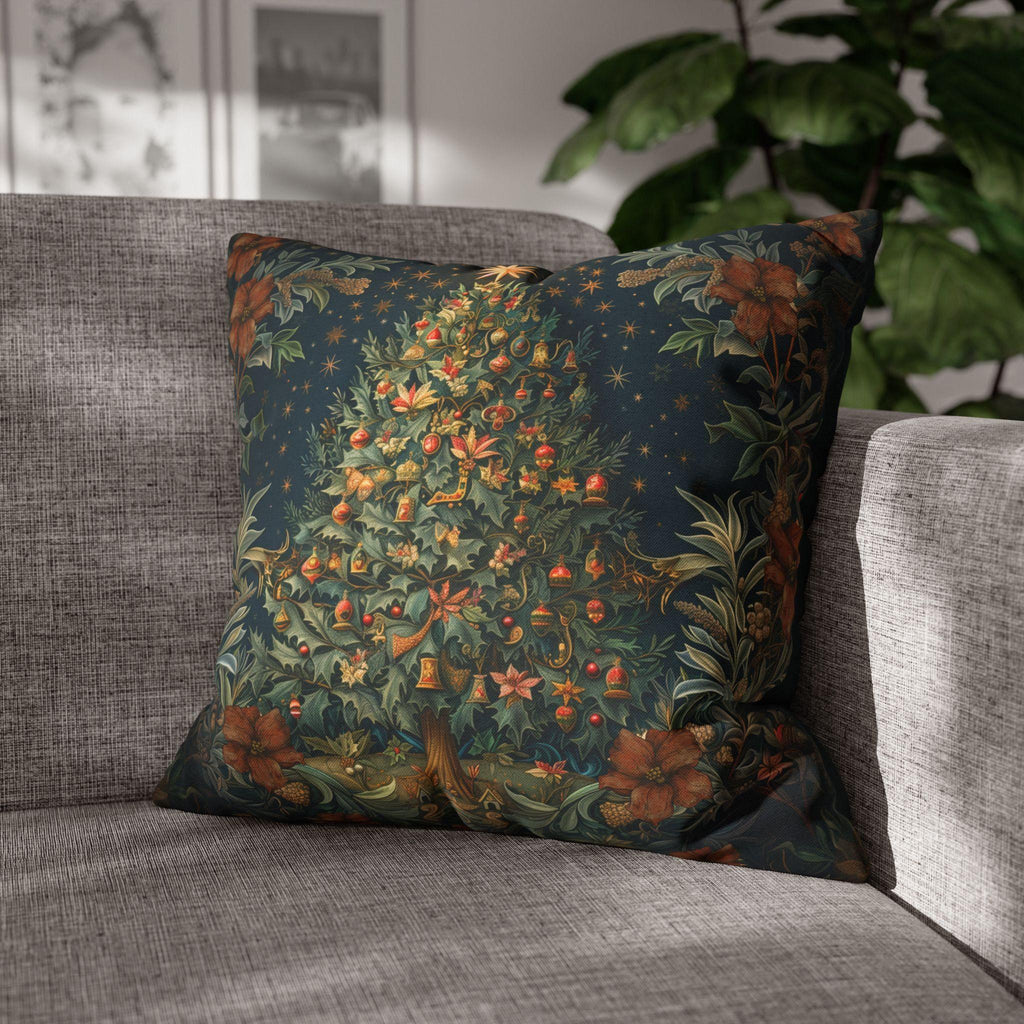 William Morris Christmas Tree Pillow Cover: Elegant Holiday Decor