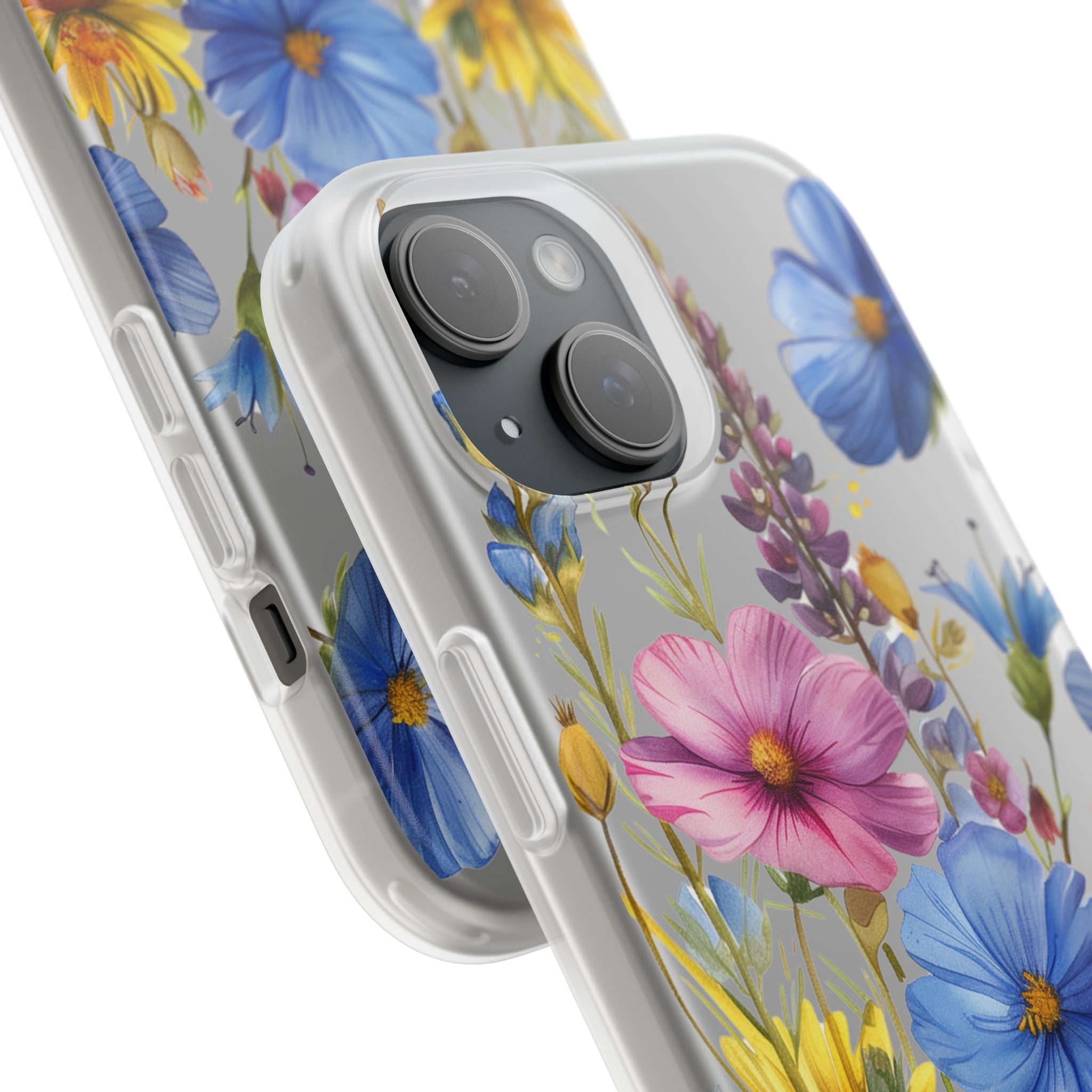 Floral Phone Case: Slim Matte TPU Cover, Wildflower Garden