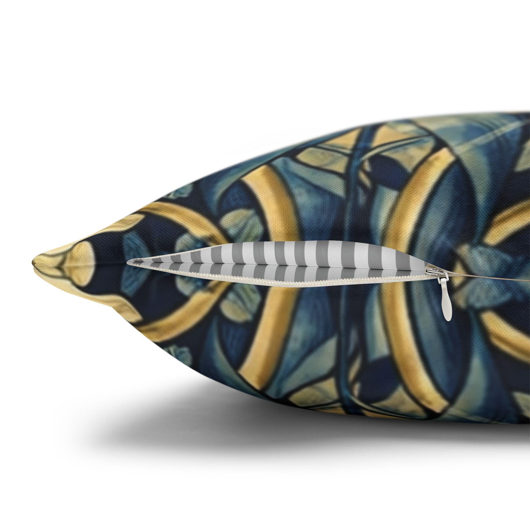 William Morris Pillow Cover: Navy Blue Champagne Vintage Pimpernel Reconstructed