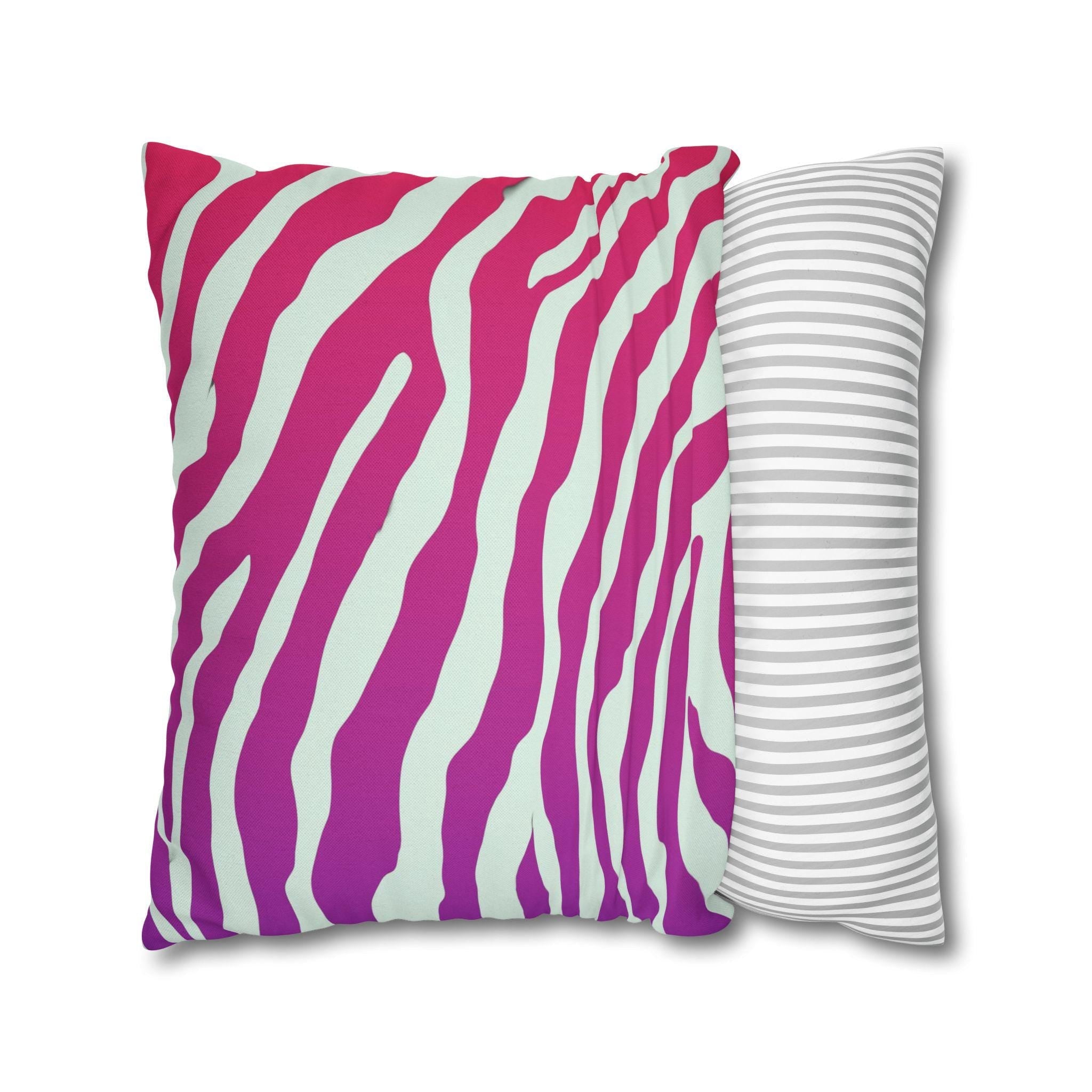 Magenta Zebra Stripe Pillow Cover: Bold Pop Art Accent for Vibrant Safari-Inspired Decor