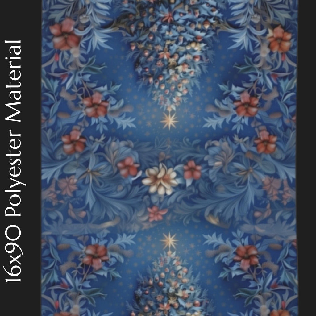 William Morris Christmas Table Runner: Navy, Crimson & Gold Holiday Decor