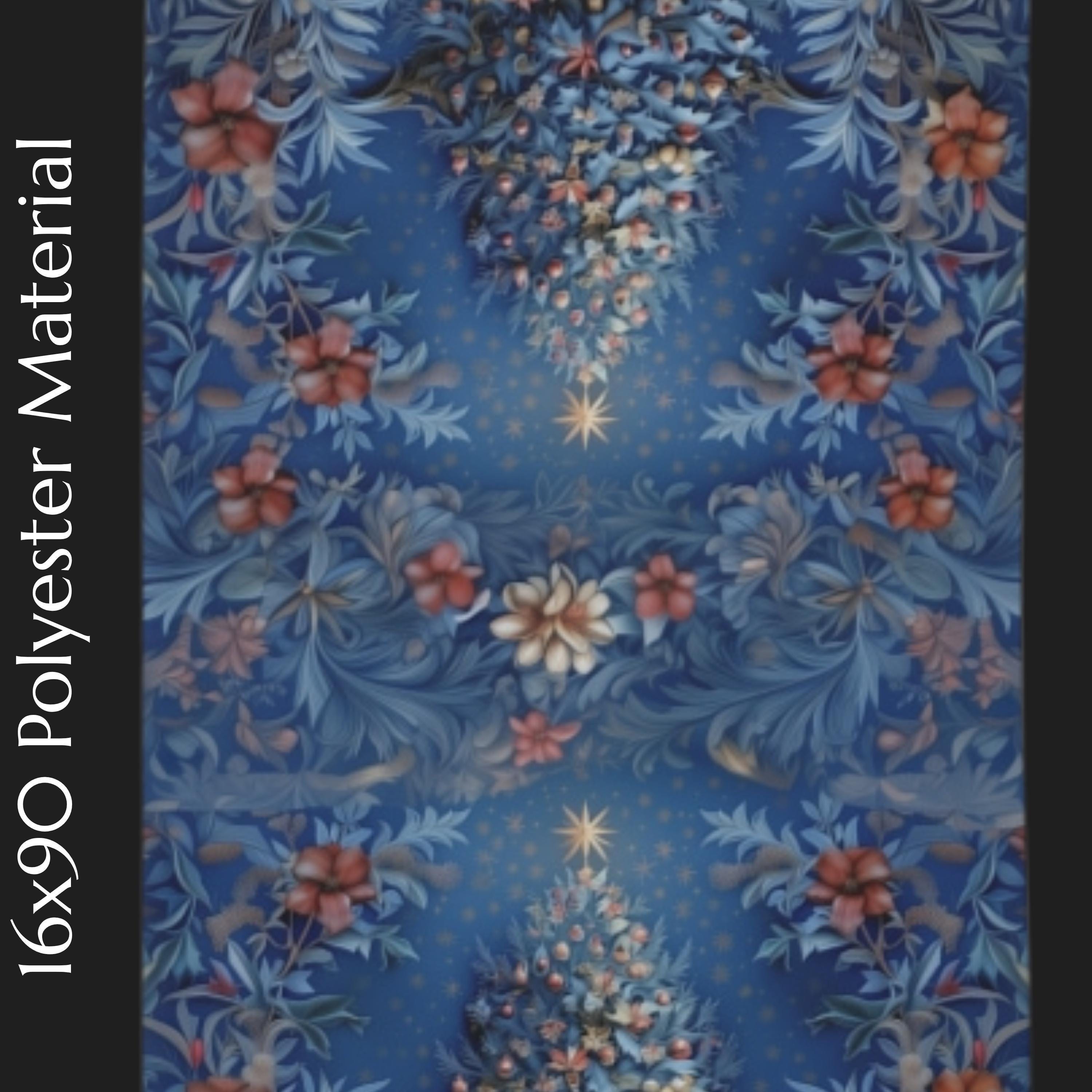 William Morris Christmas Table Runner: Navy, Crimson & Gold Holiday Decor