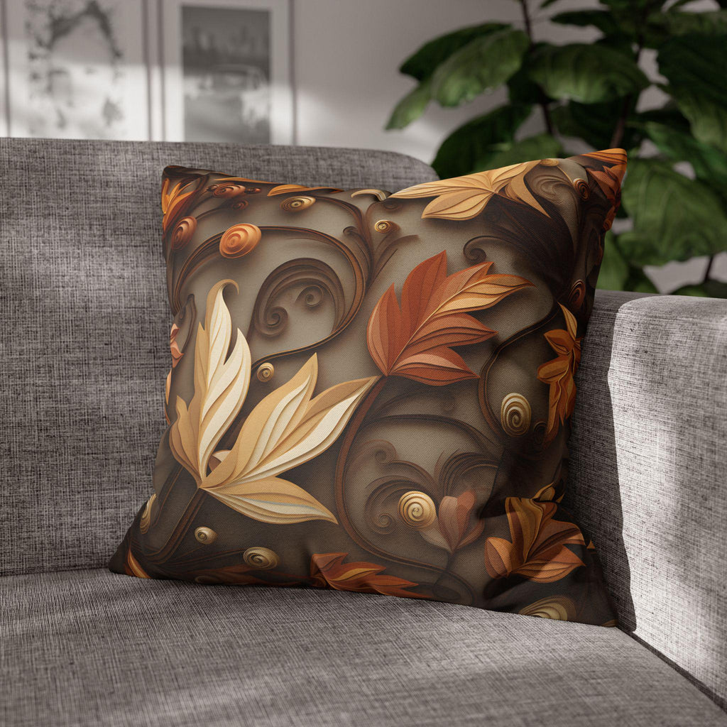 Autumn Decorative Pillowcase with Earthy Rustic Colors of Fall, Home Accent Pillow Cover