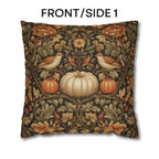 Pumpkin Thief Pillow Cover: William Morris Inspired Autumn Botanical Birds