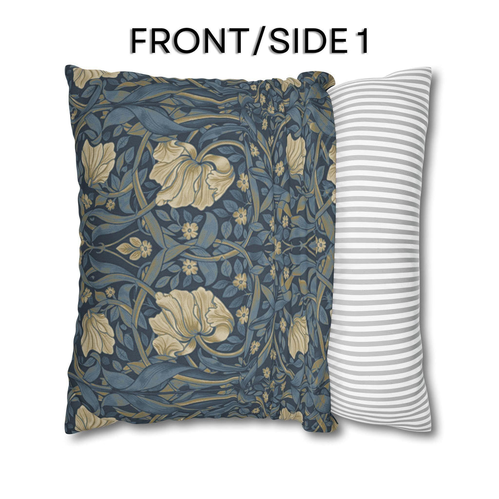 William Morris Pillow Cover: Charcoal Blue Ivory Vintage Pimpernel Reconstructed
