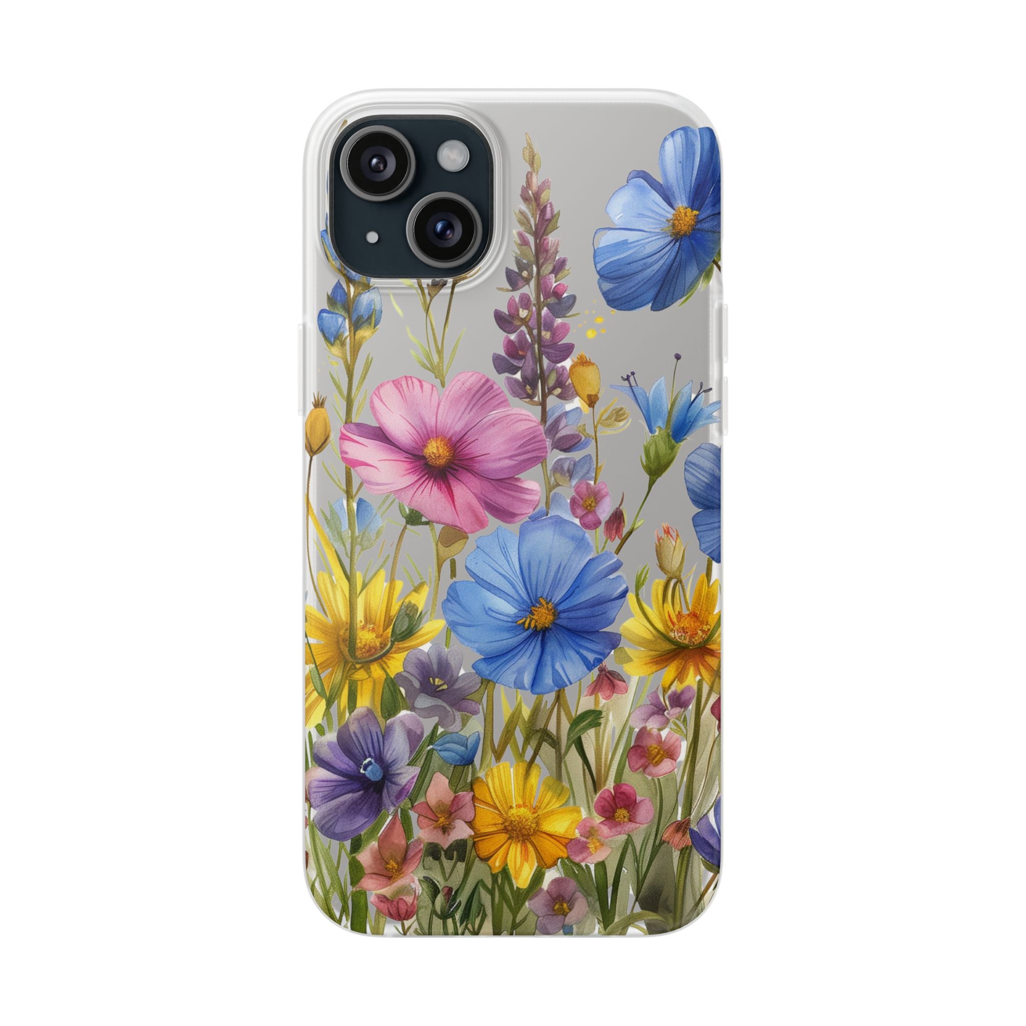 Floral Phone Case: Slim Matte TPU Cover, Wildflower Garden