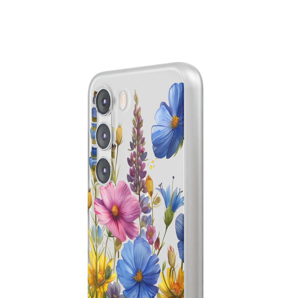 Floral Phone Case: Slim Matte TPU Cover, Wildflower Garden
