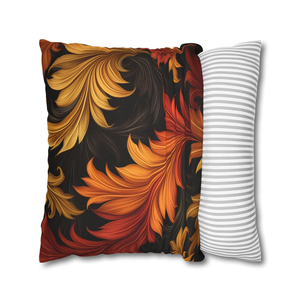 Autumn Leaves Pillow Cover: Gold, Orange, Red Foliage Design