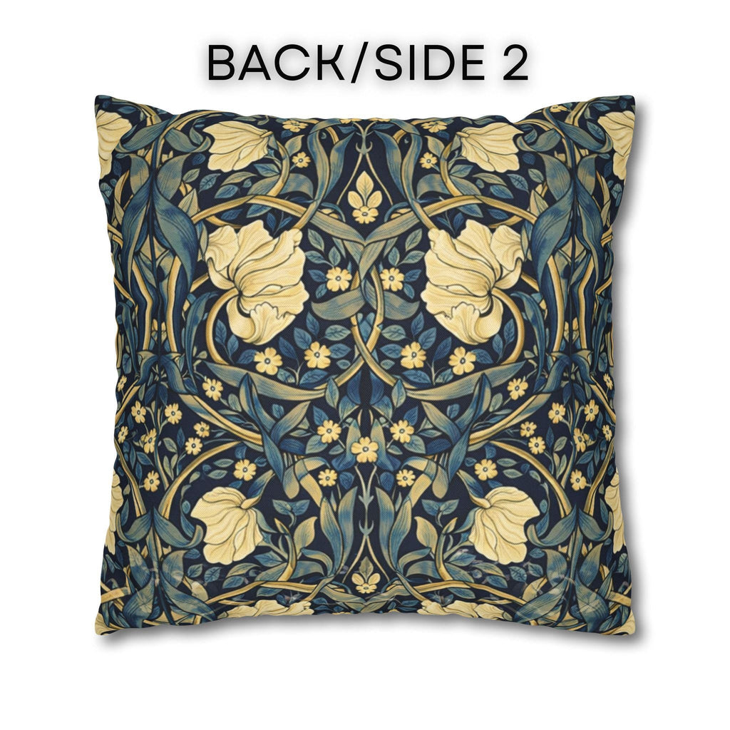 William Morris Pillow Cover: Navy Blue Champagne Vintage Pimpernel Reconstructed