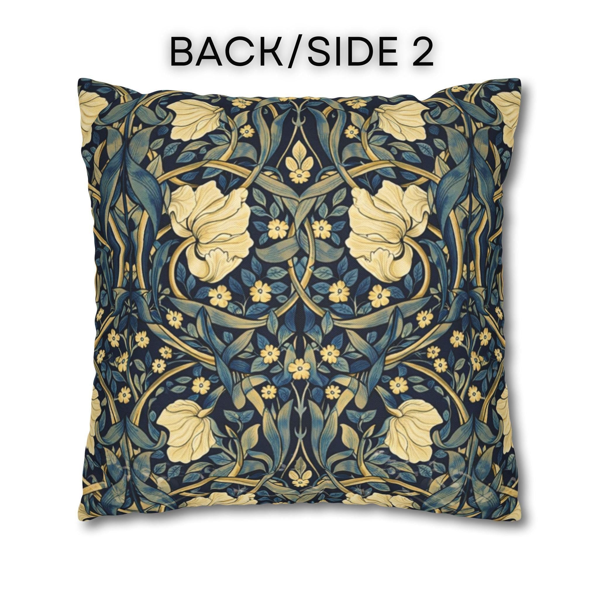 William Morris Pillow Cover: Navy Blue Champagne Vintage Pimpernel Reconstructed