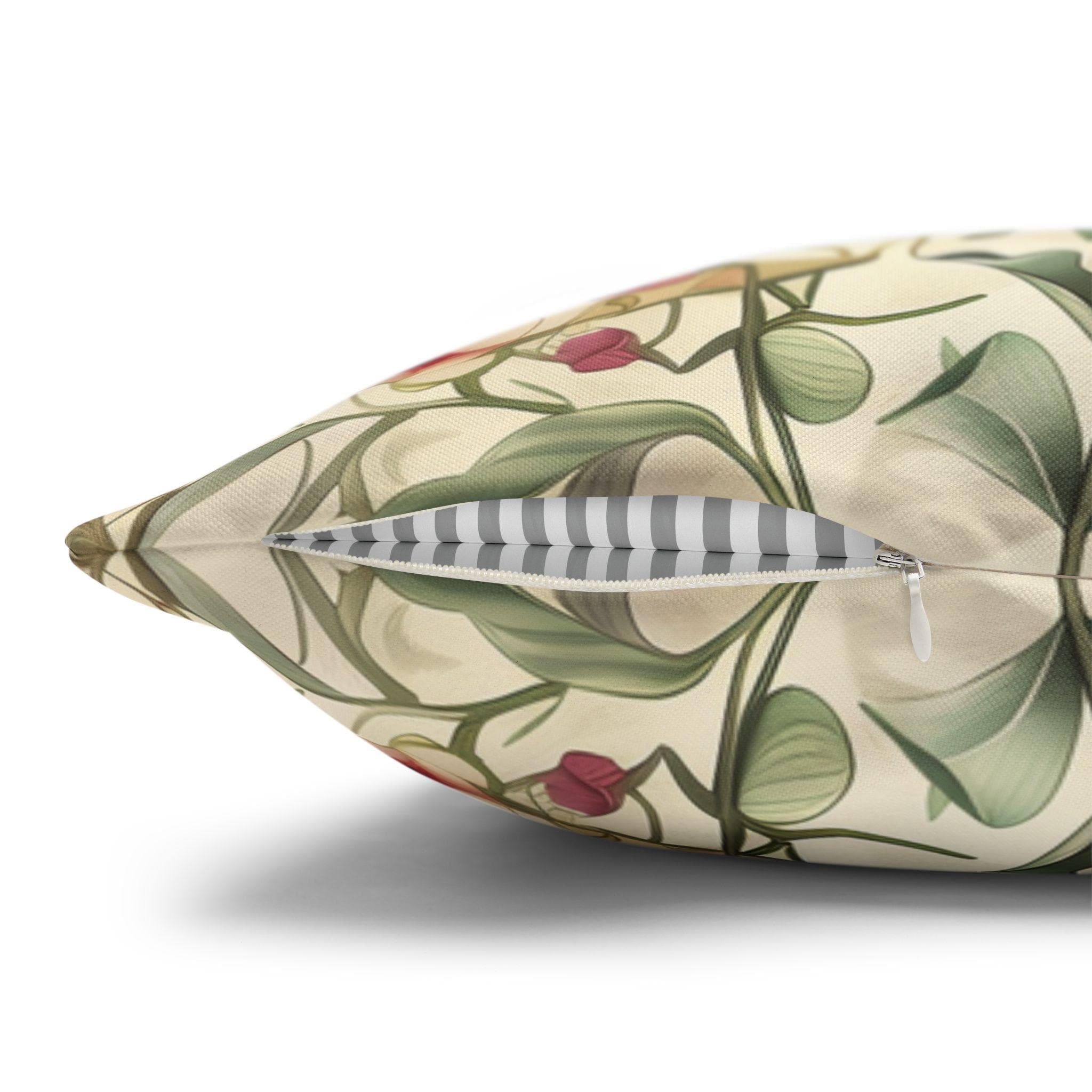 William Morris Hummingbird Botanical Pillow Cover: Vintage Style Cream Floral Vine Design Home Decor