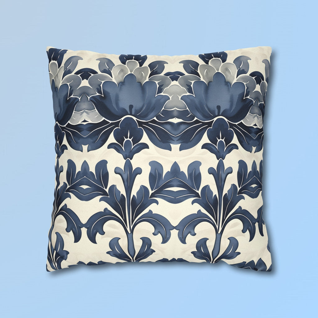 Blue Floral Throw Pillow Cover: French Country Farmhouse Decor