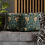William Morris Midnight-Teal Champagne Pillow Cover: Vintage Pimpernel Reconstructed