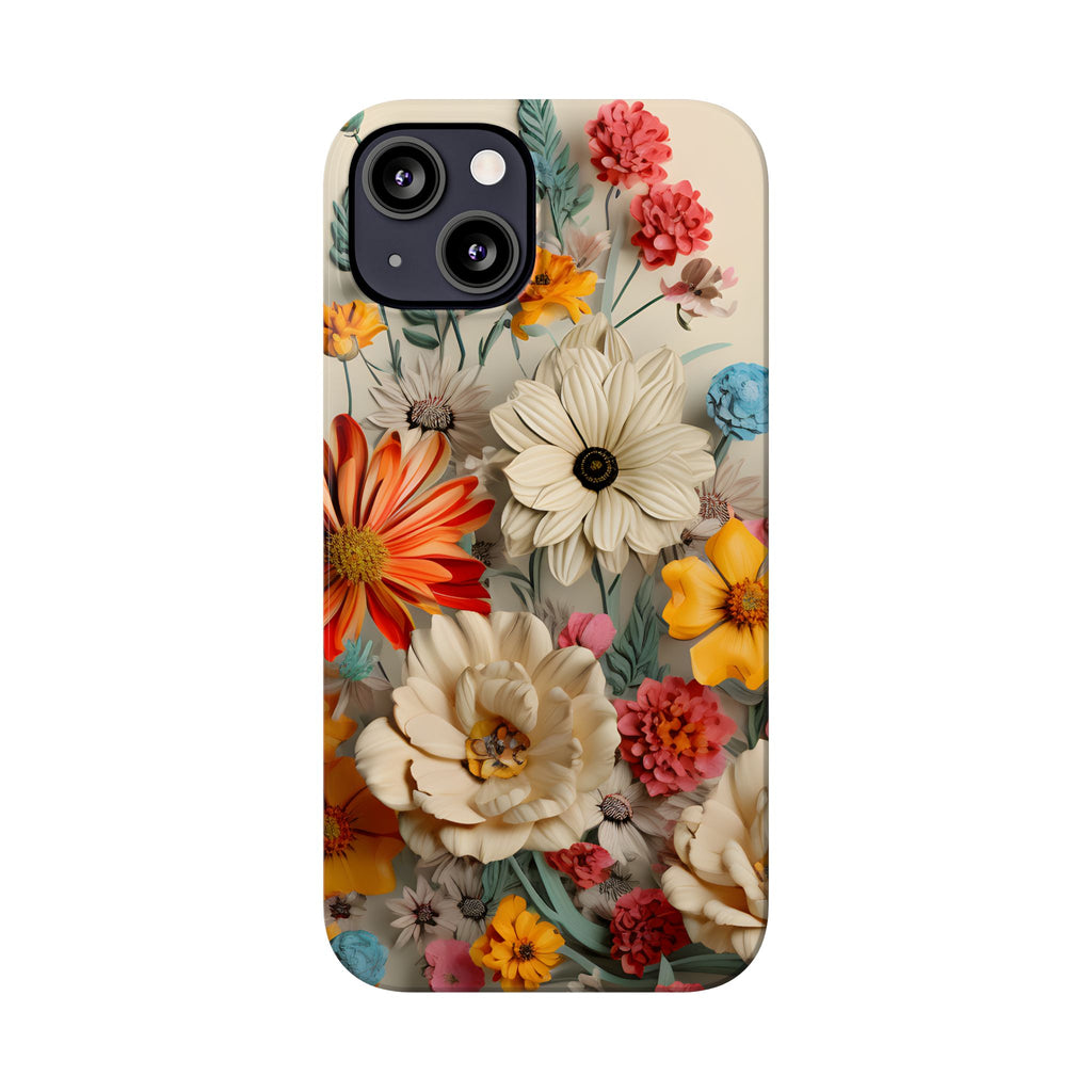 Wildflower iPhone Case: Vintage Style Floral Design, Slim Protective Cover