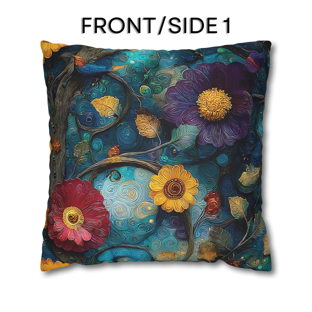 Klimt Botanical Pillow Cover: Jewel Tone Art Nouveau Floral Inspired by Gustav Klimt