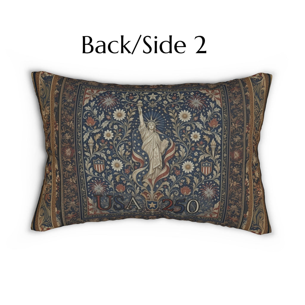 Patriotic Lumbar Pillow: Americana Statue of Liberty America 250 Decor