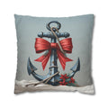 Rustic Ship's Anchor Christmas Pillow Cover: Nautical Holiday Decor