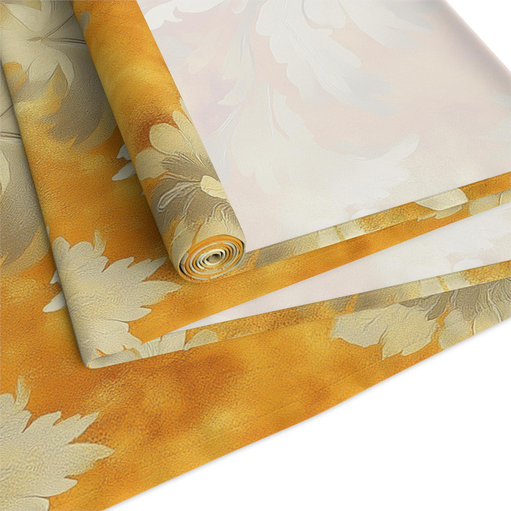 Damask Table Runner, Pumpkin Spice Fall Decor, Elegant Dining Accent