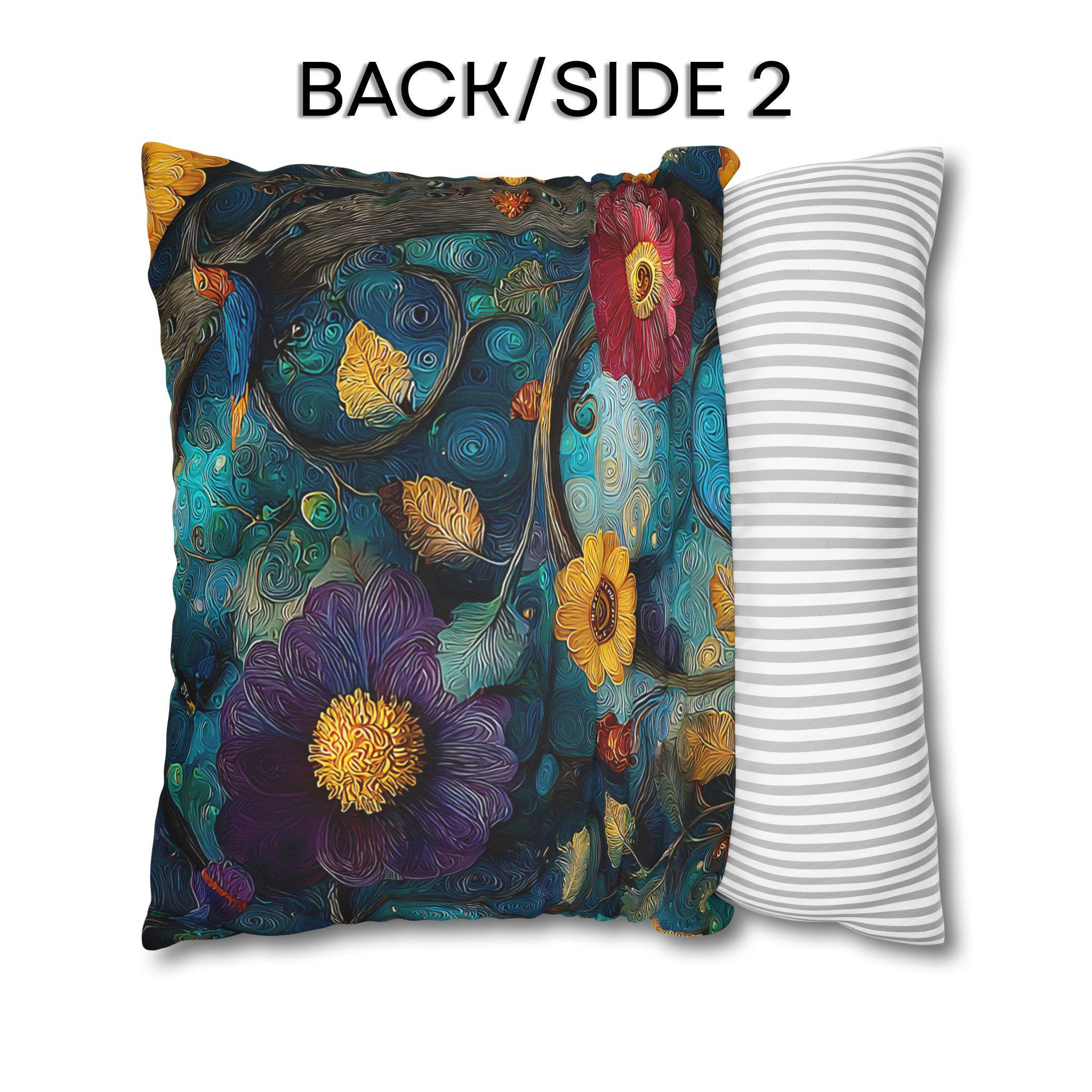 Klimt Botanical Pillow Cover: Jewel Tone Art Nouveau Floral Inspired by Gustav Klimt