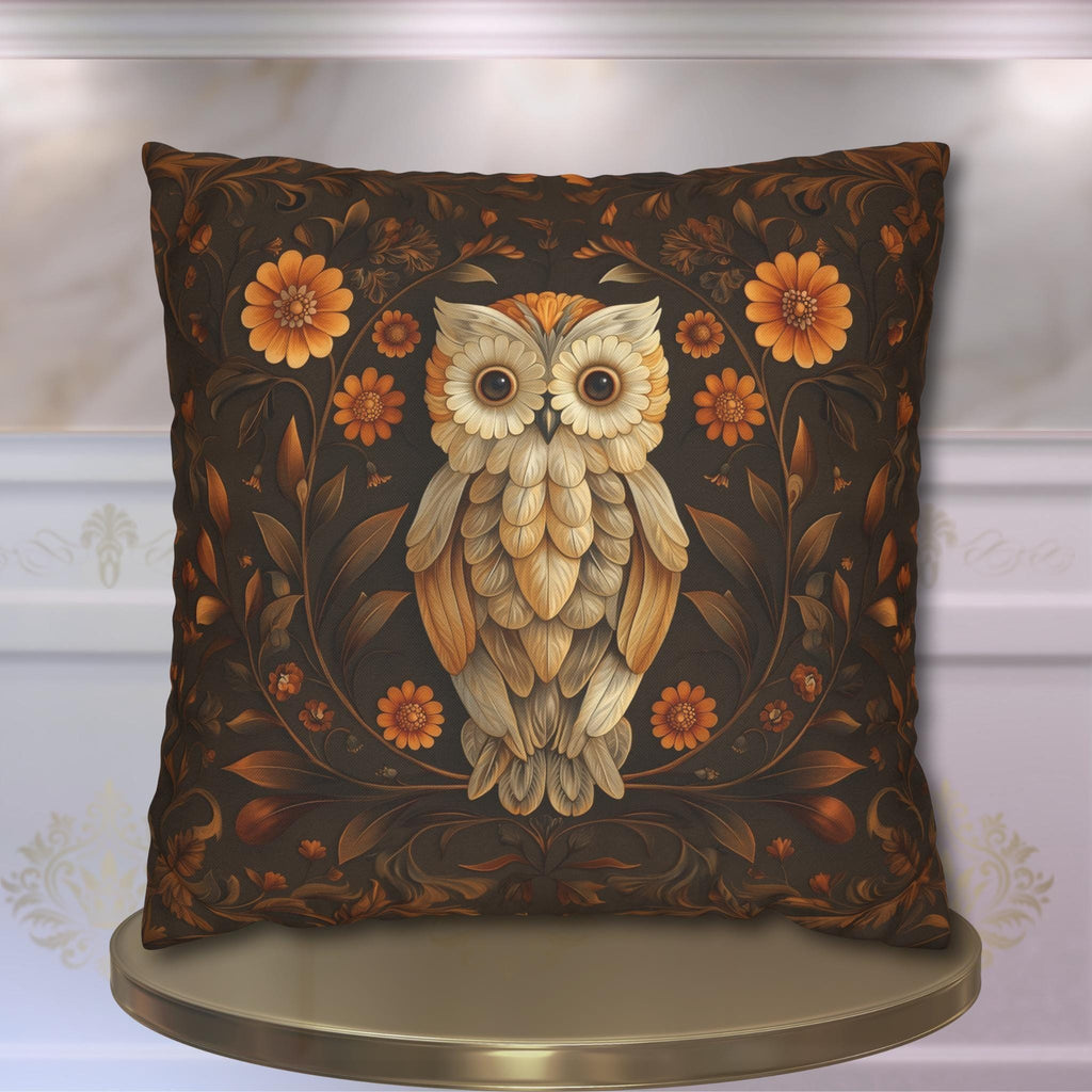 William Morris Owl Pillow Cover: Whimsical Woodland Animal Decor