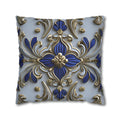 Baroque Floral Throw Pillow Cover: Cobalt Blue & Gold Accent