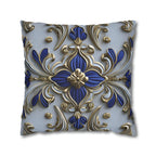 Baroque Floral Throw Pillow Cover: Cobalt Blue & Gold Accent