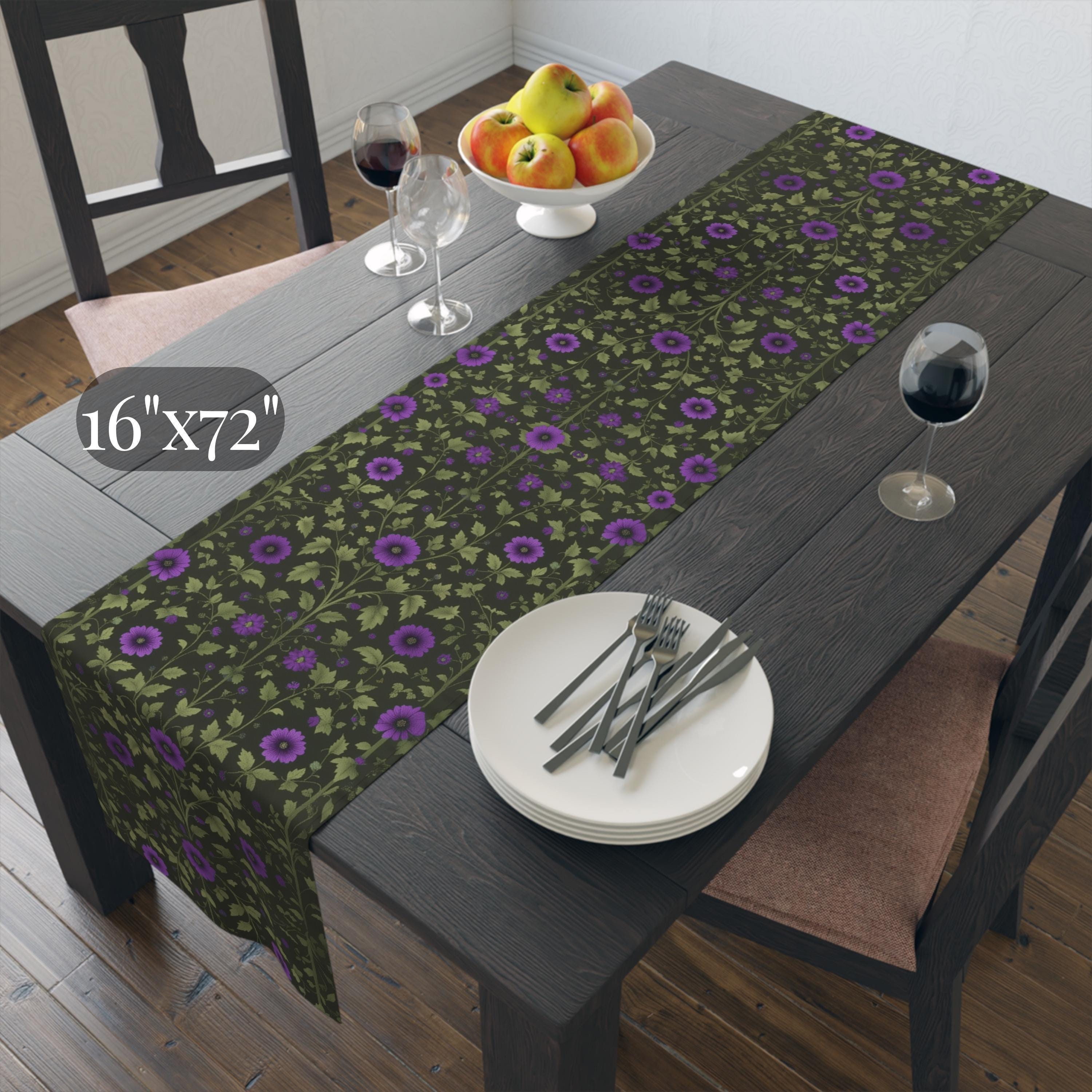 Elegant William Morris Arts and Crafts Floral Table Runner: 7 Colorway Choices