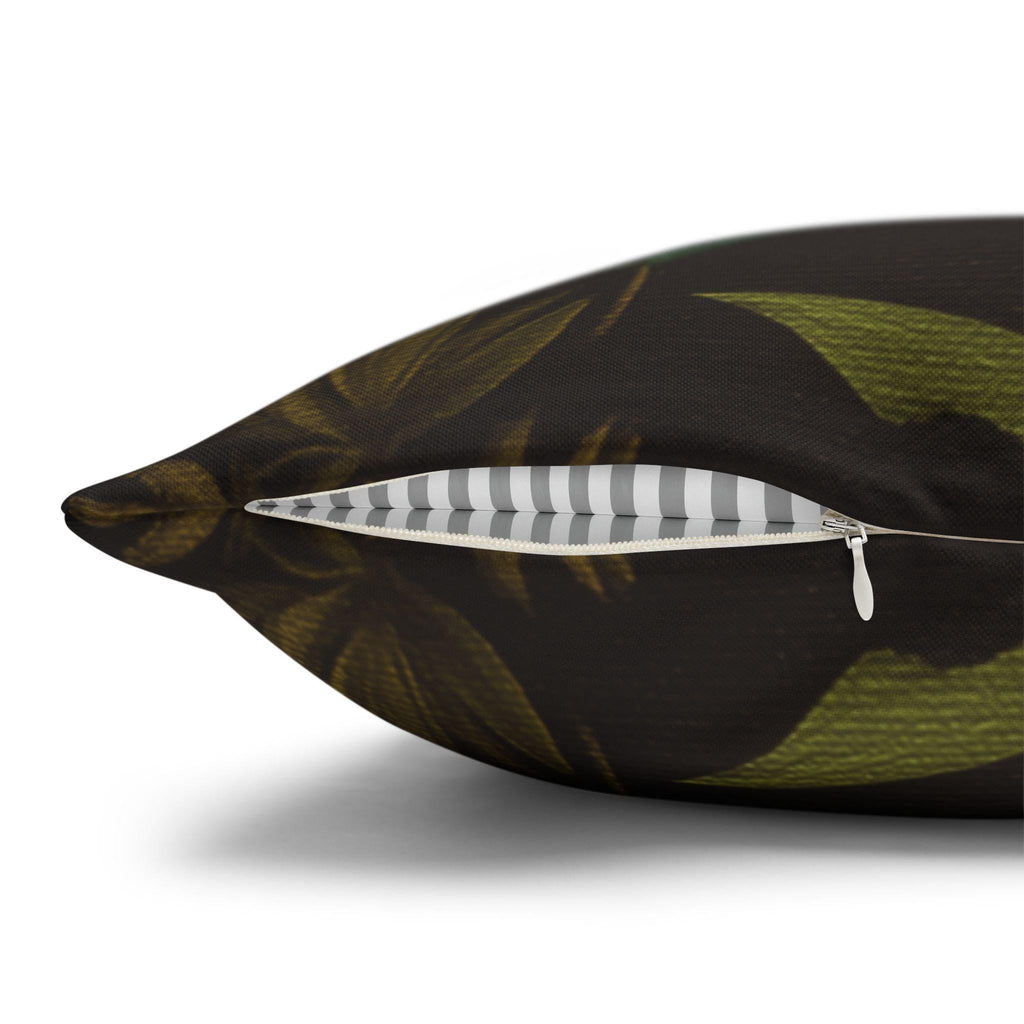 Earth Tone Tropical Leaf Pillow Cover: Jungle-Inspired Boho Cushion for Nature-Inspired Home Decor