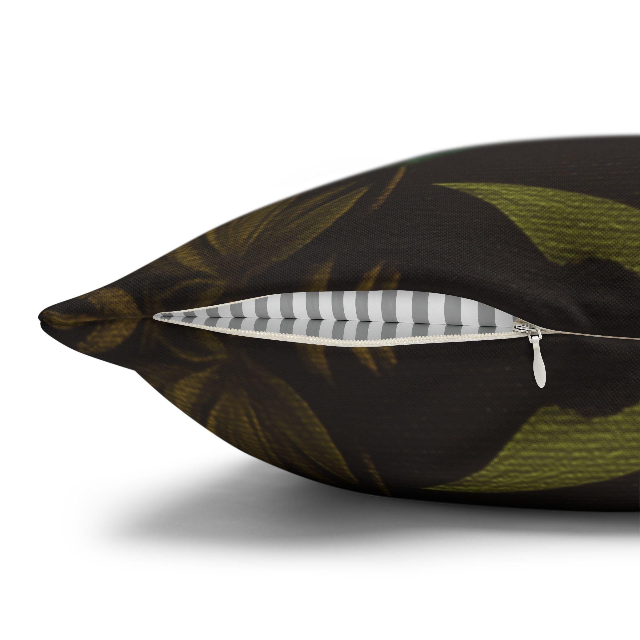 Earth Tone Tropical Leaf Pillow Cover: Jungle-Inspired Boho Cushion for Nature-Inspired Home Decor