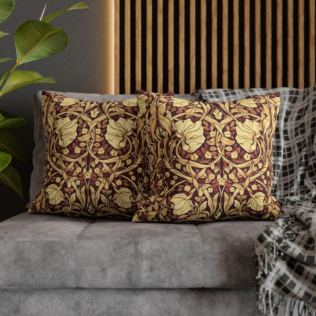 William Morris Pillow Cover: Burgundy Champagne Vintage Pimpernel Reconstructed