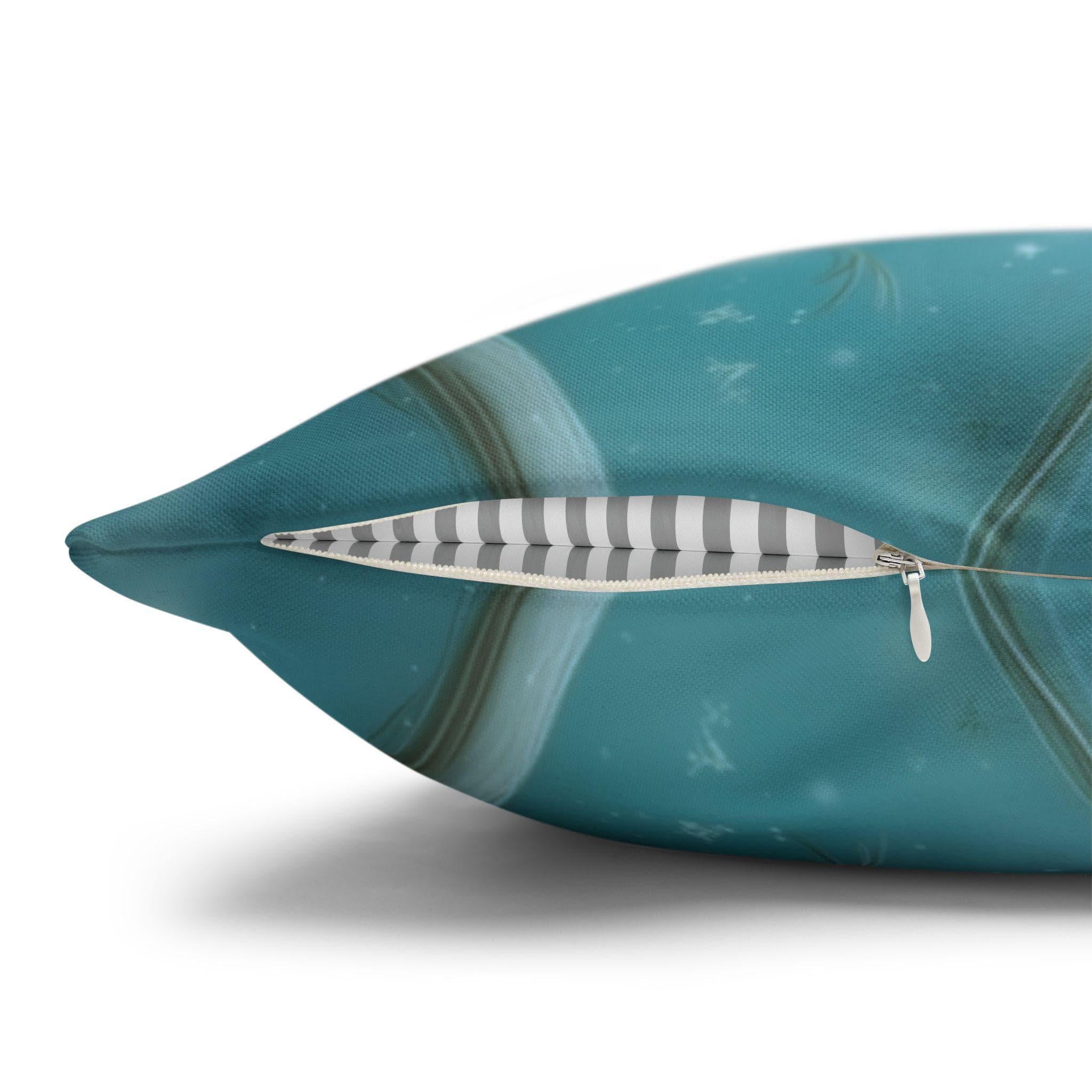 Winter Cardinal Throw Pillow Cover: Frosty Blue Holiday Bird Accent