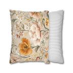 Botanical Pillow Cover: Apricot, Honey, Sage on Warm Neutral Background