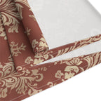 Red and Gold Damask Table Runner: Elegant Holiday Dining Decor