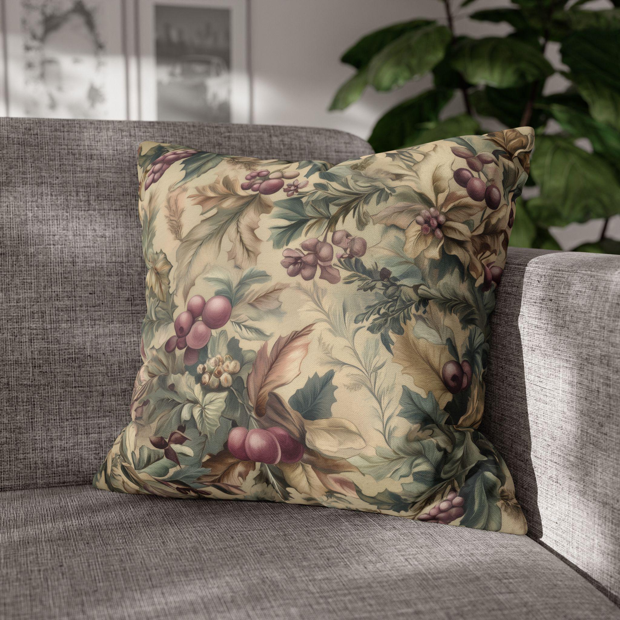 William Morris Christmas Pillow Cover: Holly Berry Arts & Crafts Style