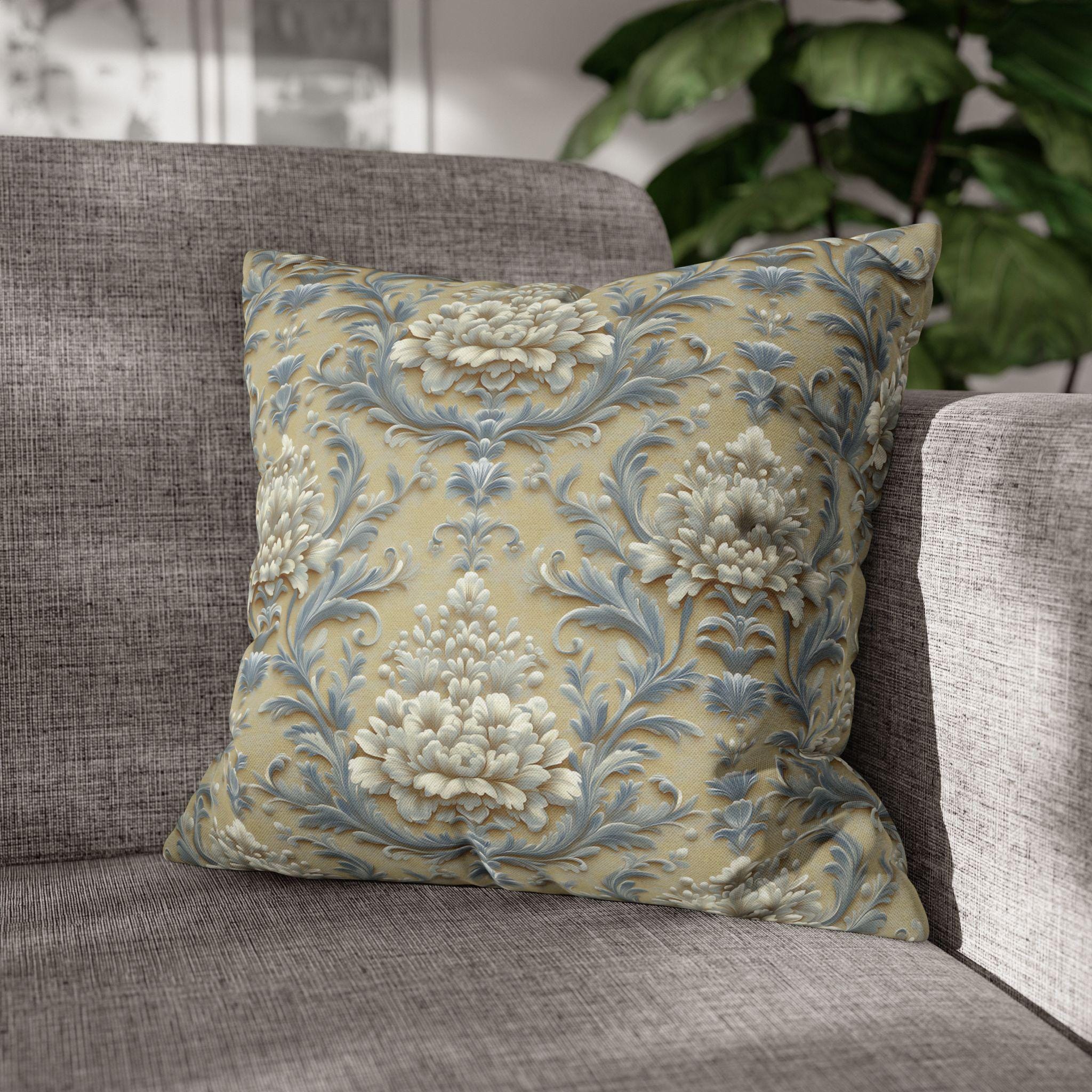 Luxurious Damask Floral Pillowcase: Elegant Throw Cover for Classic Living Room & Bedroom Decor